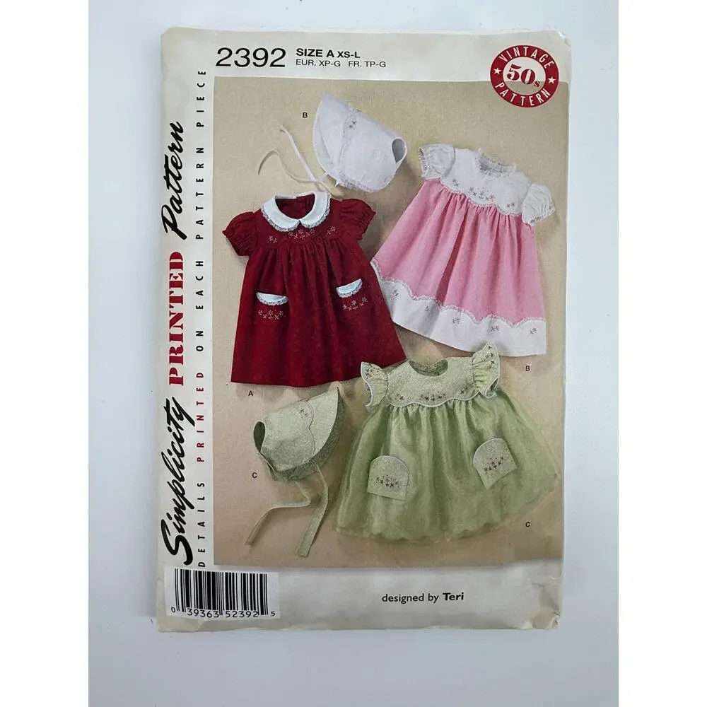 Lot of 4 Doll Clothes Sewing Patterns Simplicity McCalls Cut VTG